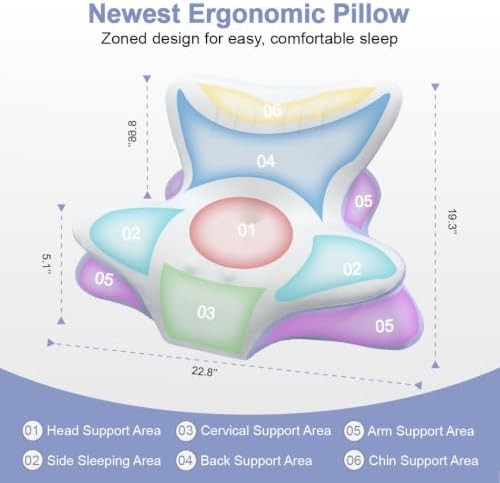Cervical Neck Pillow for Pain Relief, Ergonomic Reading Pillow for Bed