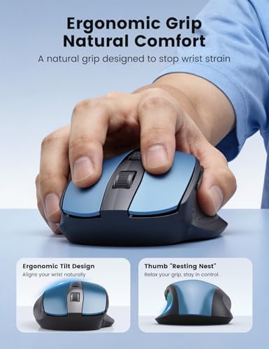 Wireless Mouse for Laptop, Quiet Cordless Computer Mice for Office & Travel