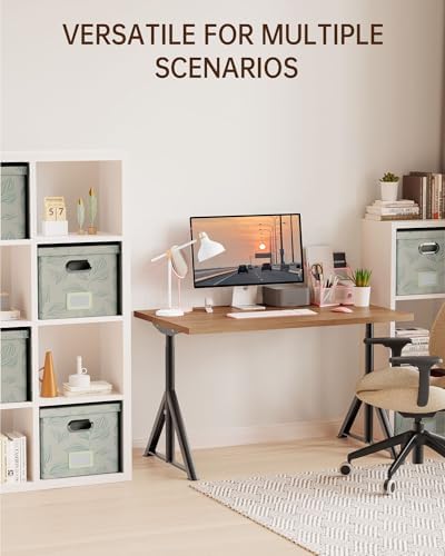 Oterri File Organizer with Lid, File Box, File Cabinet for Letter File Folder Storage, Hanging File Organizer for Office/Decor/Home,Document Organizer, 1 Pack,Leaf Gray-Box Only