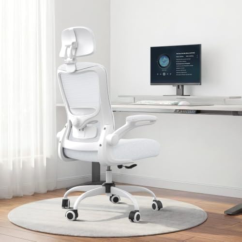 Ergonomic Office Chair for Long Hours, Padded Lumbar Support for Lower Back Relief, 330 lb Capacity, Comfortable Computer Desk Chair for Home Office, Work & Study