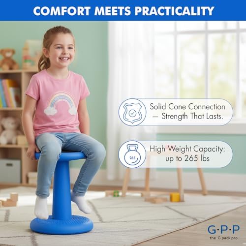 Kids Wobble Stools, 2-Pack, 17.7-Inch Active Seating, Green