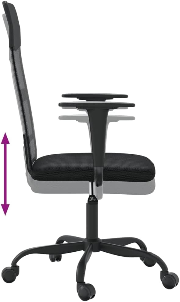 Ergonomic Office Chair with Breathable Mesh Back, Adjustable Height Desk Chair with Swivel Wheels, Comfortable Computer Chair for Home Office, Black