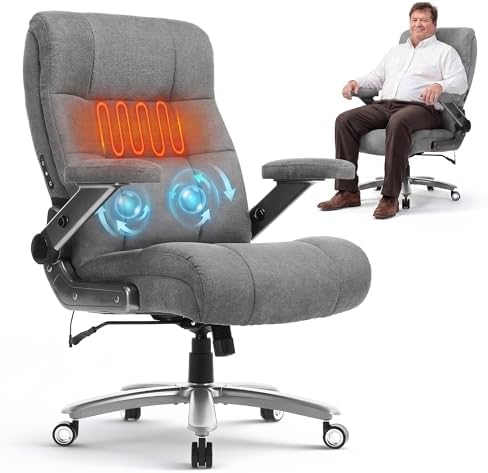 Big and Tall Office Chair with Kneading Massage, Comfy and Heavy Duty
