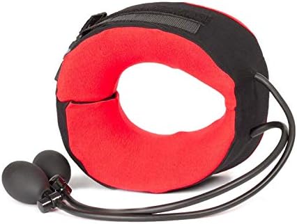 Body Sport TracCollar Cervical Neck Traction Device, Small/Medium, Fits 14” to 16” Neck Size – Release Pressure for Neck Pain Relief – Inflatable Neck Stretcher with 2 Hand Pump System