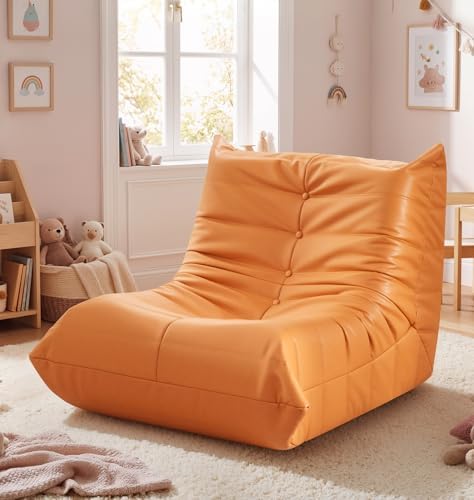 Hobestluk Kids Bean Bag Chair Small Beanbag Couch with Leather Fabric