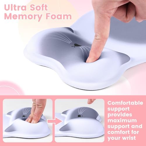 Ergonomic Mouse Pad with Wrist Rest,Cute Memory Foam Mousepad Wrist Support