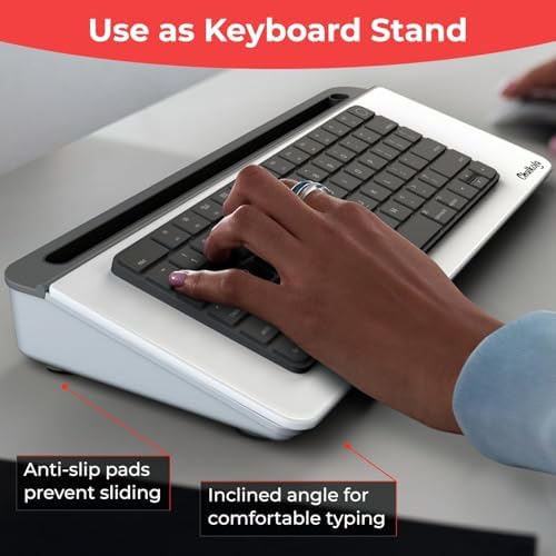 Chalkola Glass Desktop Whiteboard with Storage, Desk Dry Erase Board Buddy