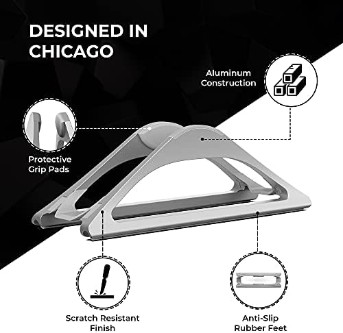 HumanCentric Vertical Laptop Stand for Desks in Silver Color, Adjustable