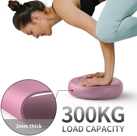 Inflated Wobble Cushion,Dyna Disc,Circular Non-slip Texture for Comfortable Sitting,Wiggle Seat to Improve Posture, Fitness, Stability for Sensory Adults,Balance Seat with Pump for Core Strength