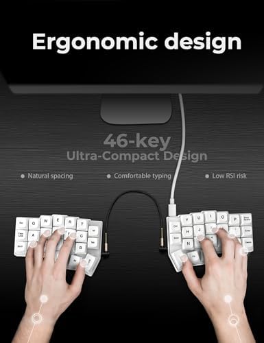 YIVU CORNE V4.1 Split Ergonomic Mechanical Keyboard, 40% 3x6 Columnar Stagger Ortholinear Layout, QMK/Vial Programmable, Wired Type-C Hot-Swappable RGB Custom Keyboard for Programmers Typing