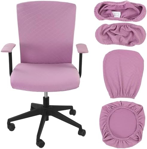 Tallew 4 Pcs Office Chair Covers Stretch Seat Armrest, Light Purple