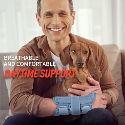 FEATOL Carpal Tunnel Wrist Brace Night Support, Adjustable Left Hand Brace