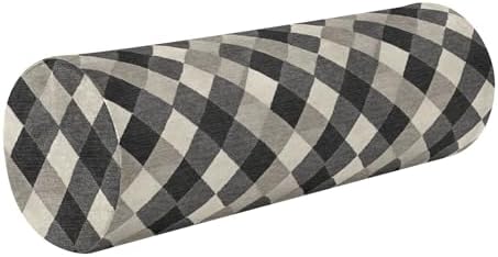 Long Bolster Pillow Cervical Neck Roll Pillow Cylinder Round Pillow for Back Pillows Cylinder Pillow Support for Legs Argyle Plaid Dimgray