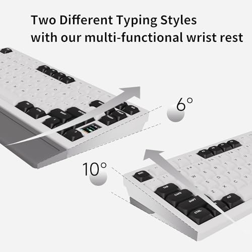 OOCTPK Mechanical Keyboard, Chilkey ND75 LP Wireless Gaming Keyboard with LCD Screen, Bluetooth 5.3/2.4G/USB-C, Hot Swappable Per-Key RGB Custom, Thin Front, Wrist Rest, Full-Aluminum, PC/Mac Support