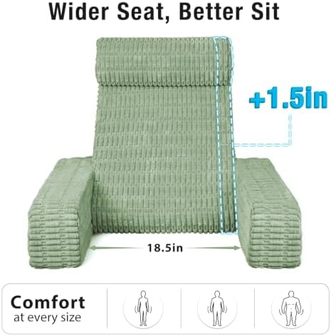Reading Pillow for Bed Sitting Up with Large Pockets,Modern Style