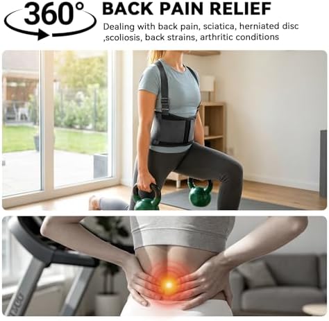 Work Back Brace for Men & Women, Adjustable Lower Back Support Belt