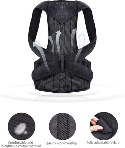 Adjustable Collarbone, Male And Female Full Back Support With Shoulder Strap, Adolescent Scoliosis Kyphosis Corrector(Small)