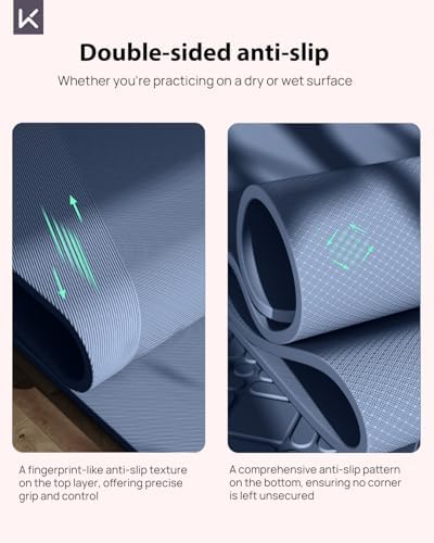 KEEP Extra Wide Yoga Mat, 7mm Thick 72" x 32" Exercise Mat