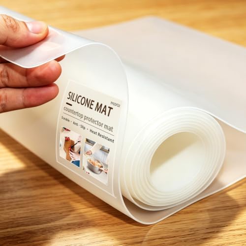 Extra Large Silicone Mat 28" x 56" Place Mats, Heat Resistant Pad for Kitchen Countertop Protector, Thick Placemats Washable Silicone Sheets for Kitchen Counter Cover Dining Table Liner