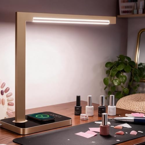 2-Pack Aluminum Desk Lamp with Charging Station,15W Table Lamp