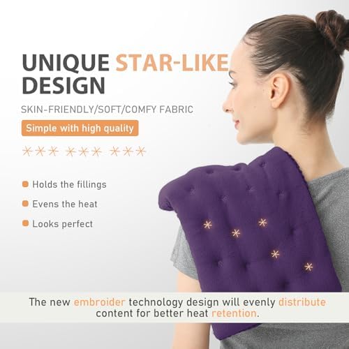 UNCN Wide Microwave Heating Pad with Washable Cover 9.5 x 16in Microwavable