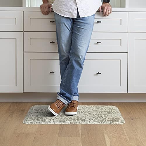 GelPro Designer Anti-Fatigue Comfort Floor Mat, 20 x 32, Pet Graffiti Basset Brown, 106-P-2032-PGBB