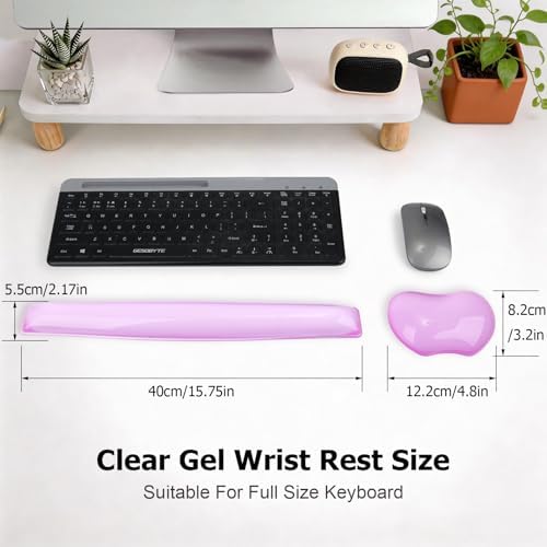 Silicone Gel Keyboard Wrist Rest Set Plus - ABRONDA Keyboard & Mouse Wrist Support Pad Office, Computer, Laptop, Mac - Durable, Comfortable and Pain Relief- Purple Set