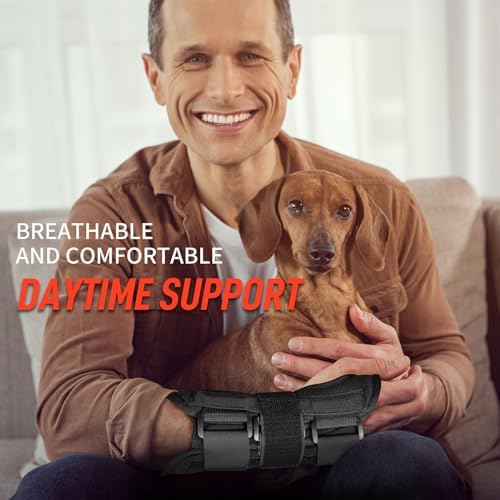 FEATOL Carpal Tunnel Wrist Brace Night Support, Adjustable Left Hand Brace