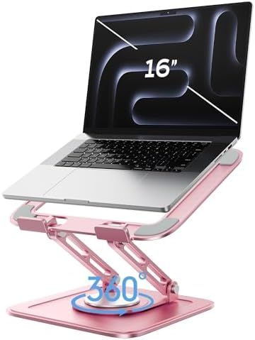 LOXP Adjustable Laptop Stand, Computer Stand with 360 Rotating Base