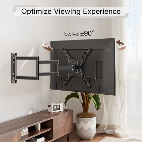 ELIVED Long Arm TV Wall Mount for Most 26-65 Inch TVs, 37.4 Inch Long Extension TV Mount Swivel and Tilt, Max VESA 400x400mm, Full Motion Wall Mount tv Bracket Holds up to 77 lbs. (Pack of 2)
