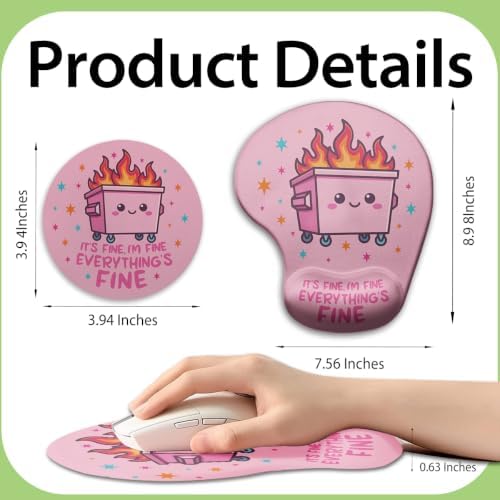 iRudyard 2Pcs Rubber Coasters Absorbent Mouse Pad Wrist Support Pu Bendable