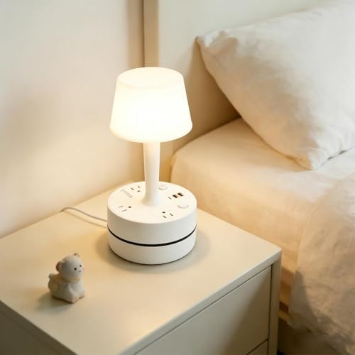 Small Table Lamp for Home Office and Nightstand, 3 Way Dimmable Desk Light with USB Charging Port