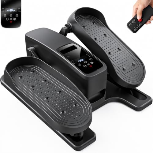 Under Desk Elliptical Machine, Quiet Seated Pedal Exerciser for Senior, Elliptical Exercise Machine Leg Exerciser for Home Office with Monitor, Remote and 12 Adjustable Speeds