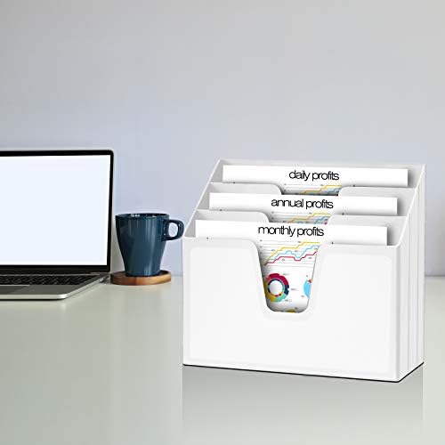 Acrimet Horizontal Triple File Folder Organizer Sorter, Letter Size, White