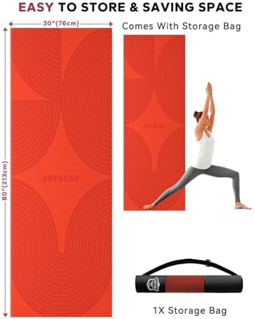 HAPBEAR Large Yoga Mat - 72"x36" Extra Wide Exercise Mat - 1/4" Thick Dual Color PVC | Anti-Slip Surface & High Cushioning - Ideal for Yoga, Pilates & Home Workouts - Bonus Mesh Bag