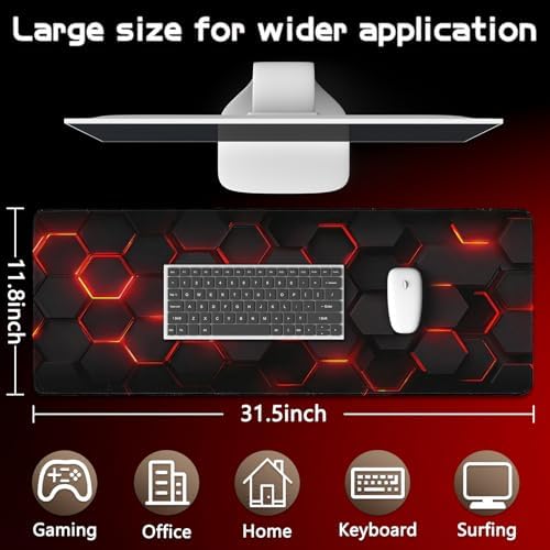 Mouse Pad Gaming - Desk Mat for Keyboard and Mouse - Large Mouse Pads for Desk, Gaming Mousepad with Non-Slip Base, Desks Pad (31.5" X 11.8") for Game, Office and Home