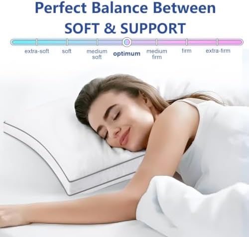CHOKIT Gusseted Pillows King Size Set of 2, Fluffy Bed Pillows for Sleeping