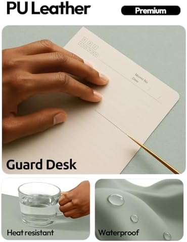 YSAGi Leather Desk Pad Protector, Office Desk Mat, Large Mouse Pad, Non-Slip PU Leather Desk Blotter, Laptop Desk Pad, Waterproof Desk Writing Pad for Office and Home (Grayish Green,55" x 24")