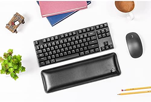 Bailey Tenkeyless by Castle - TKL Short Wrist Rest for Keyboards with around 87 Keys - Leather Ergonomic Computer Extra Firm Wrist Support - Typists, Gaming, & Heavy Office Use (Nightfall, Tenkeyless)