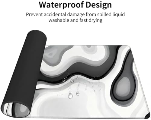 Large Gaming Mouse Pad 31.5x15.7 Inch,Gray Abstract Desk Mat Cute Keyboard