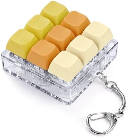Keyboard Fidget Toy, Creamy Fidget Clicker Keyboard Fidget Keychain, Button Fidget Gifts for Adults, Boost Focus & Ease Anxiety Anywhere — Perfect Stress-Relief Gift (3×3 Grid Layout R)