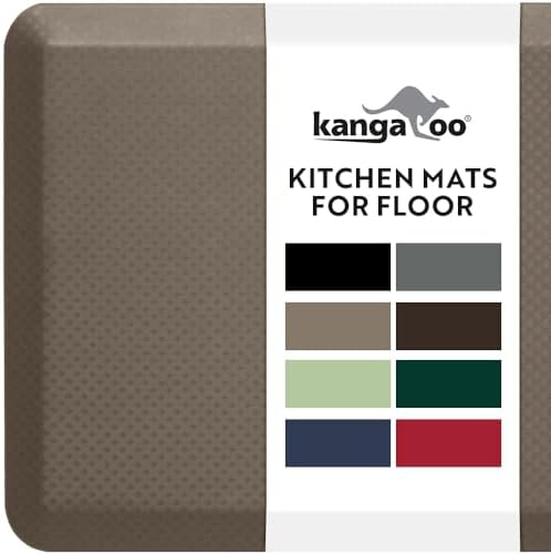 KANGAROO Cushioned Anti Fatigue Kitchen Mats for Floor, 20x58 Cappuccino