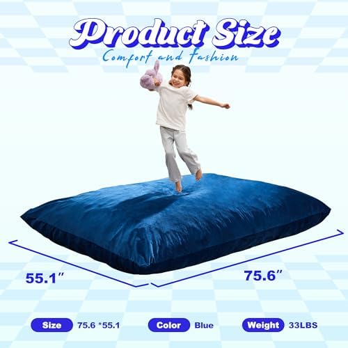 Hobestluk Adult Bean Bag Chair 3 in 1 Convertible Large Bean Bag Sofa