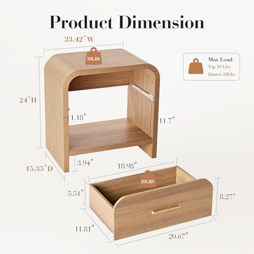 Night Stand, 1-Drawer and 1 Storage Shelf