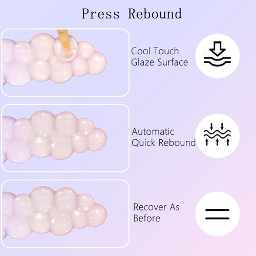 Gel Cloud Wrist Rest Keyboard Clear Mouse Pad with Wrist Rest Set 3PCS Ergonomic Acrylic Coaster Non-Slip Base Cute Transparent Cool Wrist Pad for Keyboard and Mouse Computer Gradient Pink Blue
