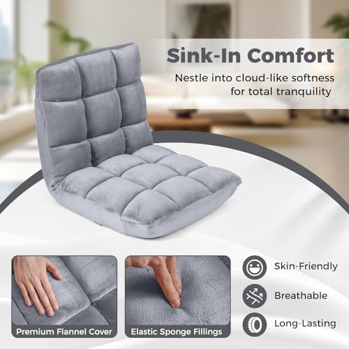 COSTWAY Floor Chair, 14 Positions Adjustable Floor Gaming Chair