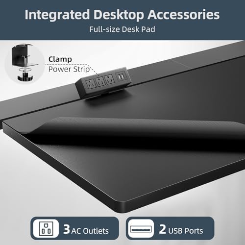 60 x 30 Inch Electric Standing Desk with Flip-Top Cable Management