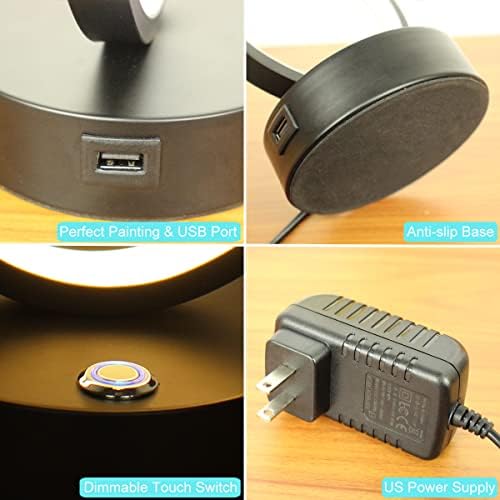 Modern Spiral LED Table Lamp Set of 2, 10W Touch Control Table Lamp with USB Charging Ports, Dimmable 3 Color Modes Bedside Nightstand Desk Lamp Light for Bedroom, Living Room, Office -Black