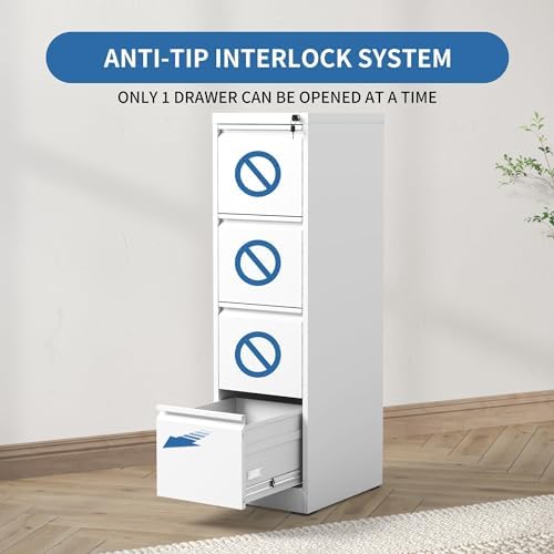 4 Drawer File Cabinet with Lock,Metal File Cabinet for Home Office
