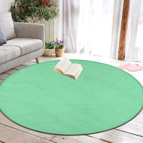 Large Round Area Rug Home Decor Modern Bathroom Rug Kitchen Office Circle Rug for Living Room Sofa Circle Cute Mat Bright Green, 36inch